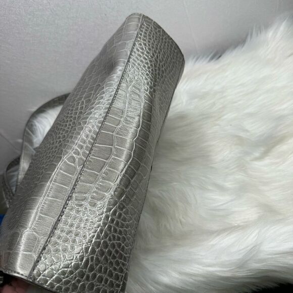 Liz Claiborne Crocodile Pewter Tote Bag - Picture 3 of 12